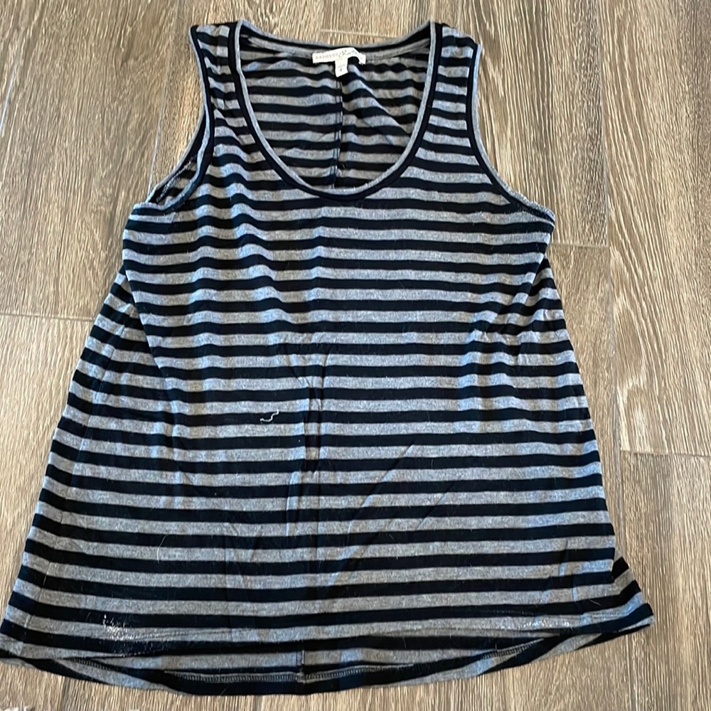 Grey and Black Striped Tank Top